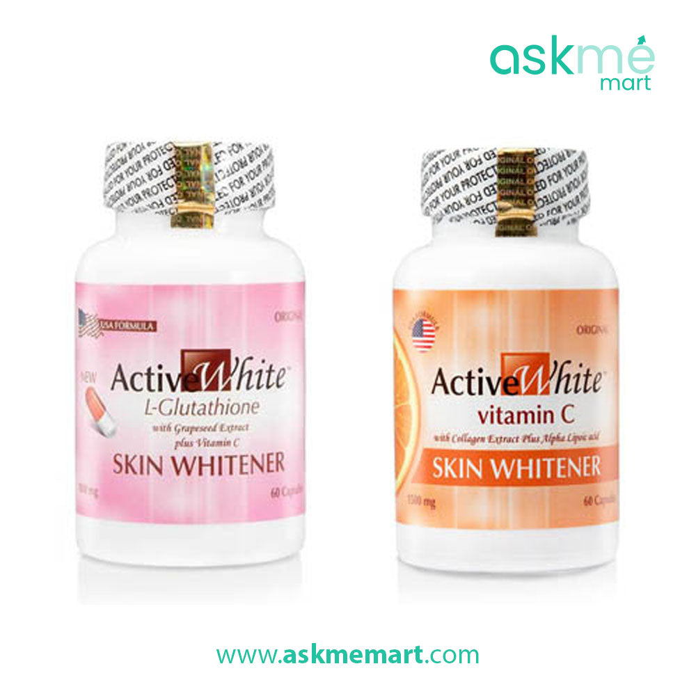 Active White Advanced Glutathione and Vitamin C Skin Whitening Capsules Combo