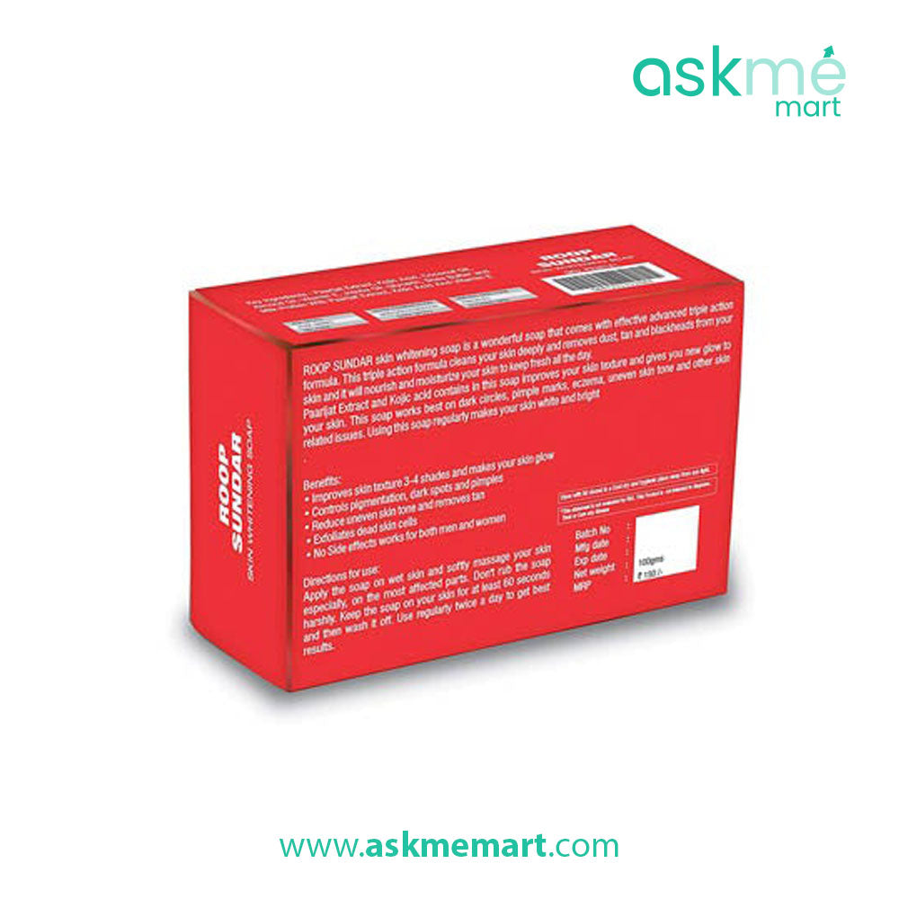 AskMeMart Roop Sundar Skin Whitening Soap With Paarijat Extract 100g pack of 3