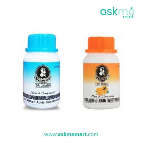 Dr James Advanced Glutathione and Vitamin C Skin Whitening Capsules Combo with GMP
